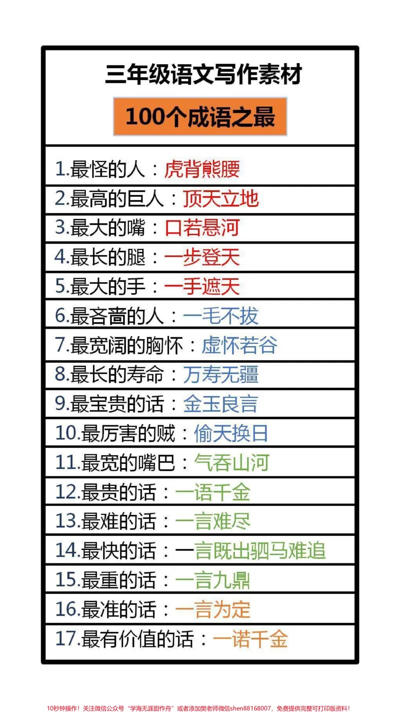《成语之最替孩子保存起来吧!#学习#一起学习_最新小学1-9年级各科+幼升小+综合类学习资源汇总包_价值20万元!最新小学1-9年级各科+幼升小+综合类学习资源汇总包》第1页预览
