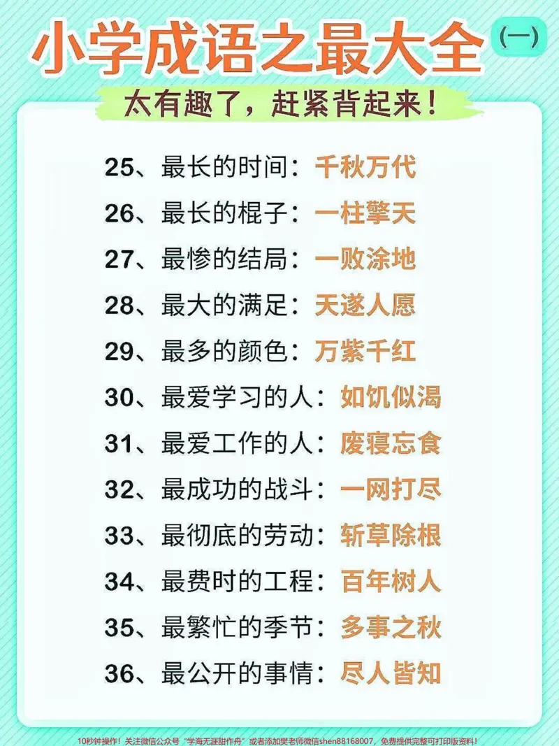 《小学成语大全。小学成语大全，家长快给孩子收藏起来，成语是中华民族的优秀语言文化，是汉语中最精炼的语言。#成语大全#小学语文#家长收藏孩子受益#词语积累#qunju888.com教育》第3页预览