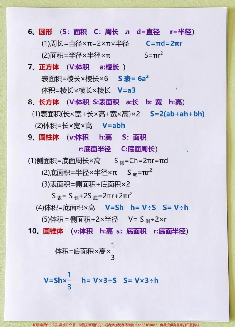 《小学数学必背公式汇总,建议收藏♥️关注哦_最新小学1-9年级各科+幼升小+综合类学习资源汇总包_价值20万元!最新小学1-9年级各科+幼升小+综合类学习资源汇总包》第2页预览