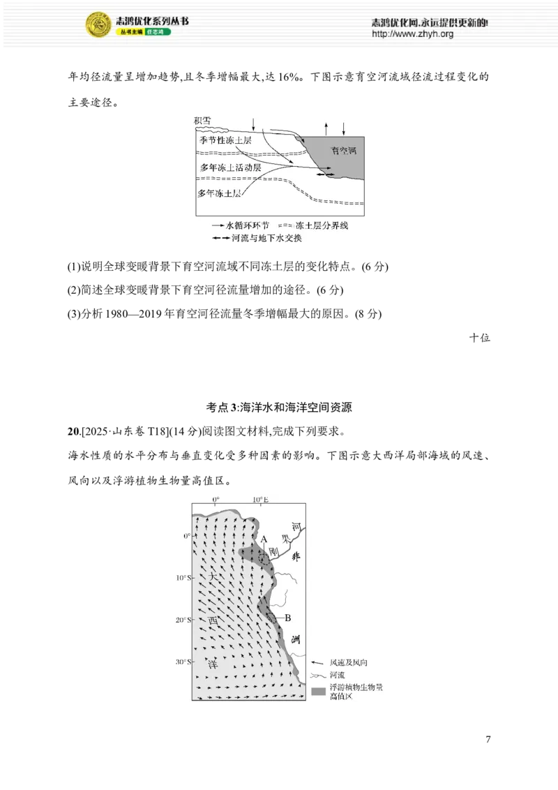 《考点专项练3　地球上的水_2026版高中《二三轮复习+冲刺复习》_高考二轮2026年高考总复习《优化设计二轮复习》优化设计二轮用书+课后习题+PPPT课件---全科九科完整版(纯净word版+PPT版)》第7页预览