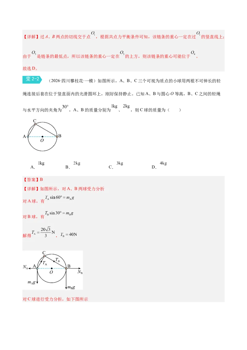 《专题一：力与平衡（解析版）_高考一二三轮复习_物理_2026年-物理高考二轮复习_212026届高考物理二轮复习专题导学案》第10页预览