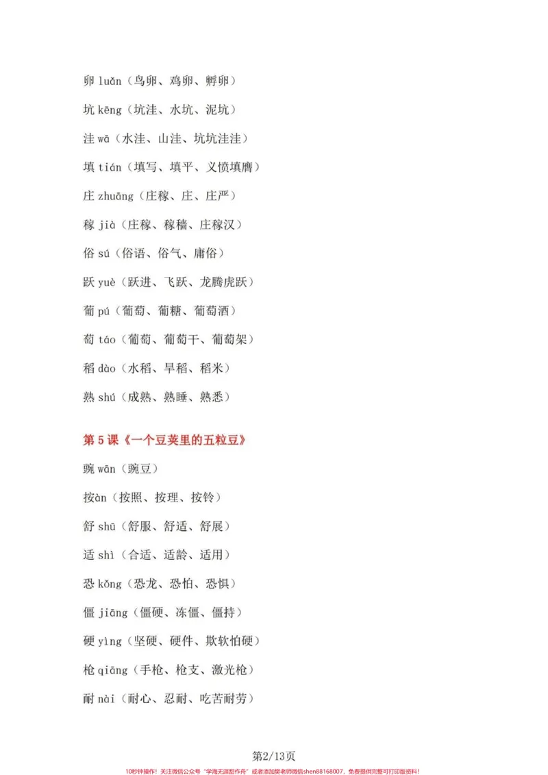 《四年级上册语文1-27课课文重点生字组词。四年级上册每课重点一类生字。一类生字拼音、组词、成语。#四年级上册语文#四年级语文上册生字表#四年级上册语文生字组词#四年级语文上册#四年级语文-副本》第2页预览