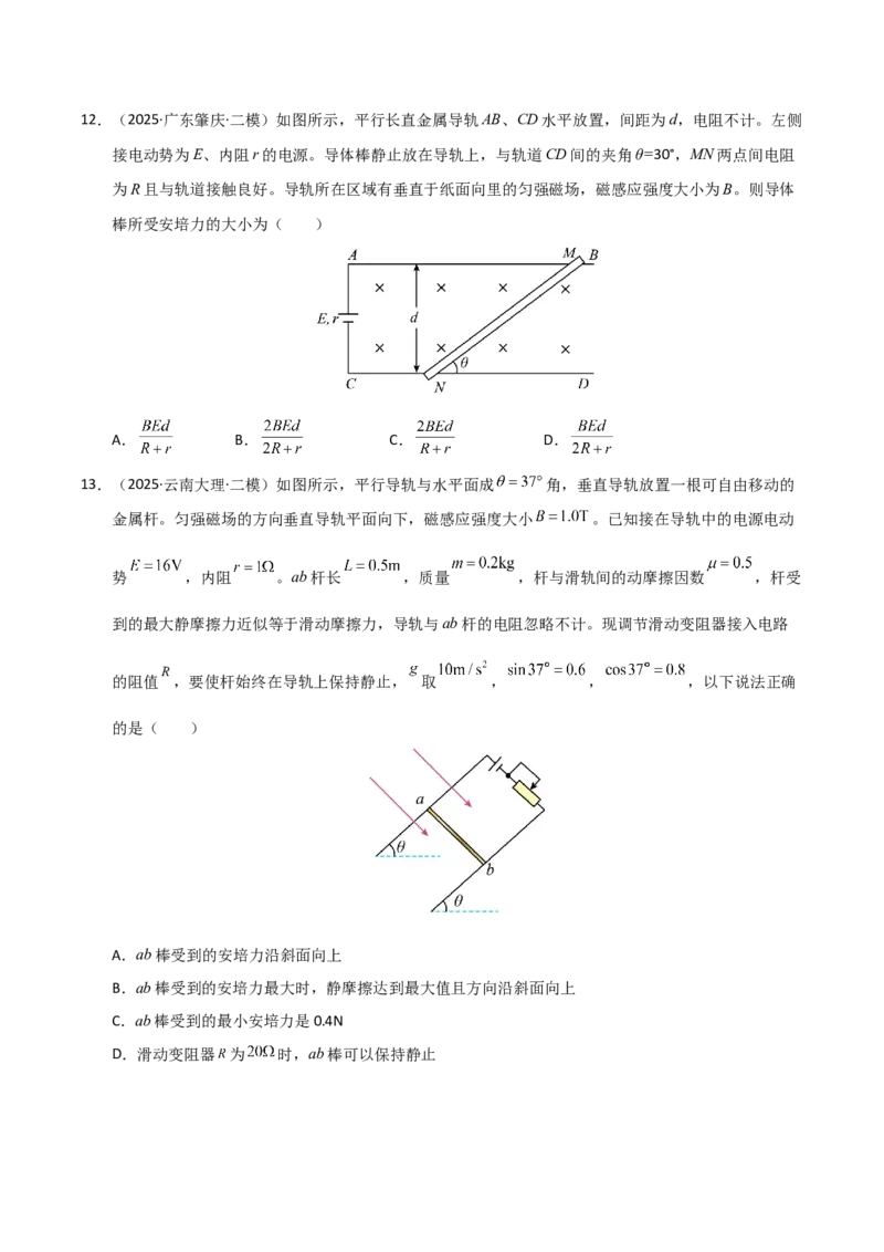 《专题10磁场（新高考通用）（学生版）_高考一二三轮复习_物理_2026年-物理高考专项复习_2025年高考物理二模试题分类汇编（新高考专用）_2025版》第7页预览