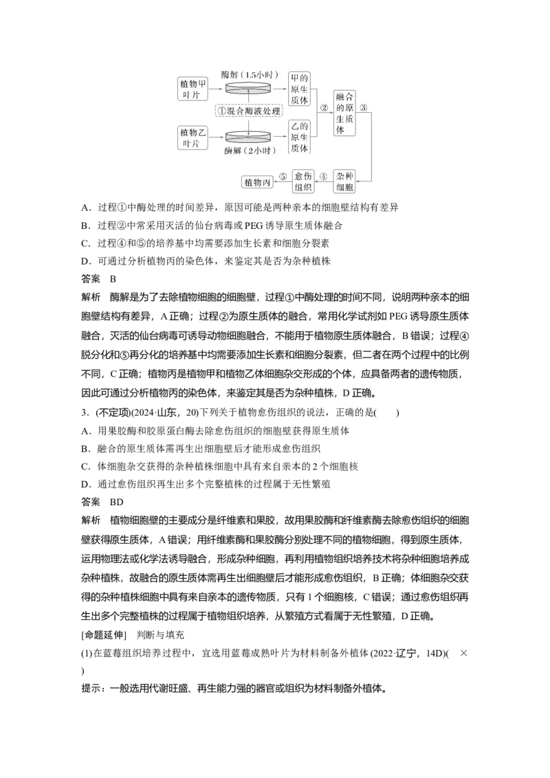 《第一部分　专题八　必备整合2　细胞工程(1)_2026版高中《二三轮复习+冲刺复习》_教师用书Word版文档_第一部分　专题复习》第5页预览