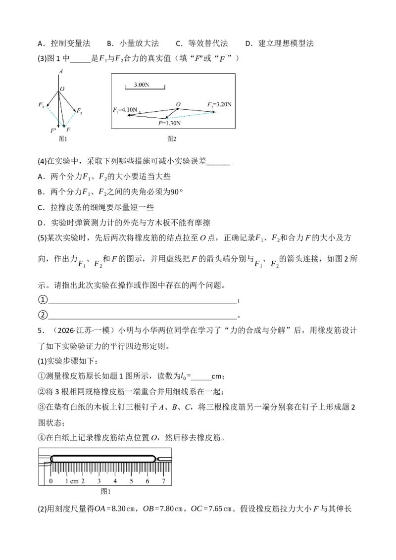 《专题09实验：验证平行四边形定则（学生版）_高考一二三轮复习_物理_2027年高考物理一轮更新中_82027届高考物理一轮复习题型精讲及课时精练》第10页预览