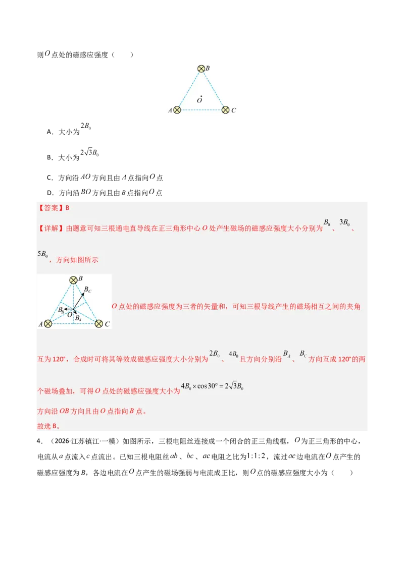 《专题09磁场(全国通用)(教师版)_高考一二三轮复习_物理_2026年-物理高考专项复习_2026年高考物理一模试题分类汇编(新高考通用)-G178_2026版》第3页预览