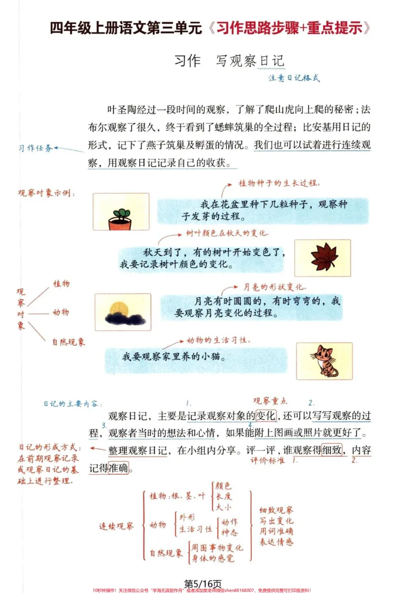 《四年级语文上册单元作文思路与优秀例文。#四年级上册语文#四年级语文上册作文#四年级单元作文#优秀作文#作文思路-副本_最新小学1-9年级各科+幼升小+综合类学习资源汇总包》第5页预览