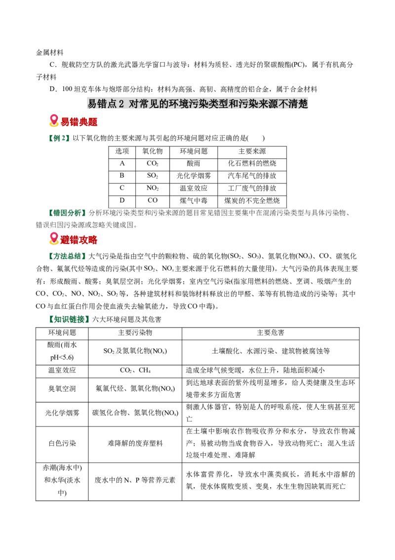 《专题01化学与STEE、传统文化失分点避坑（易错专练）（全国通用）（学生版）_高考一二三轮复习_化学_2026年-化学高考二轮复习_2026年高考化学重难点讲义专练（新高考通用）-G102_2026版》第3页预览