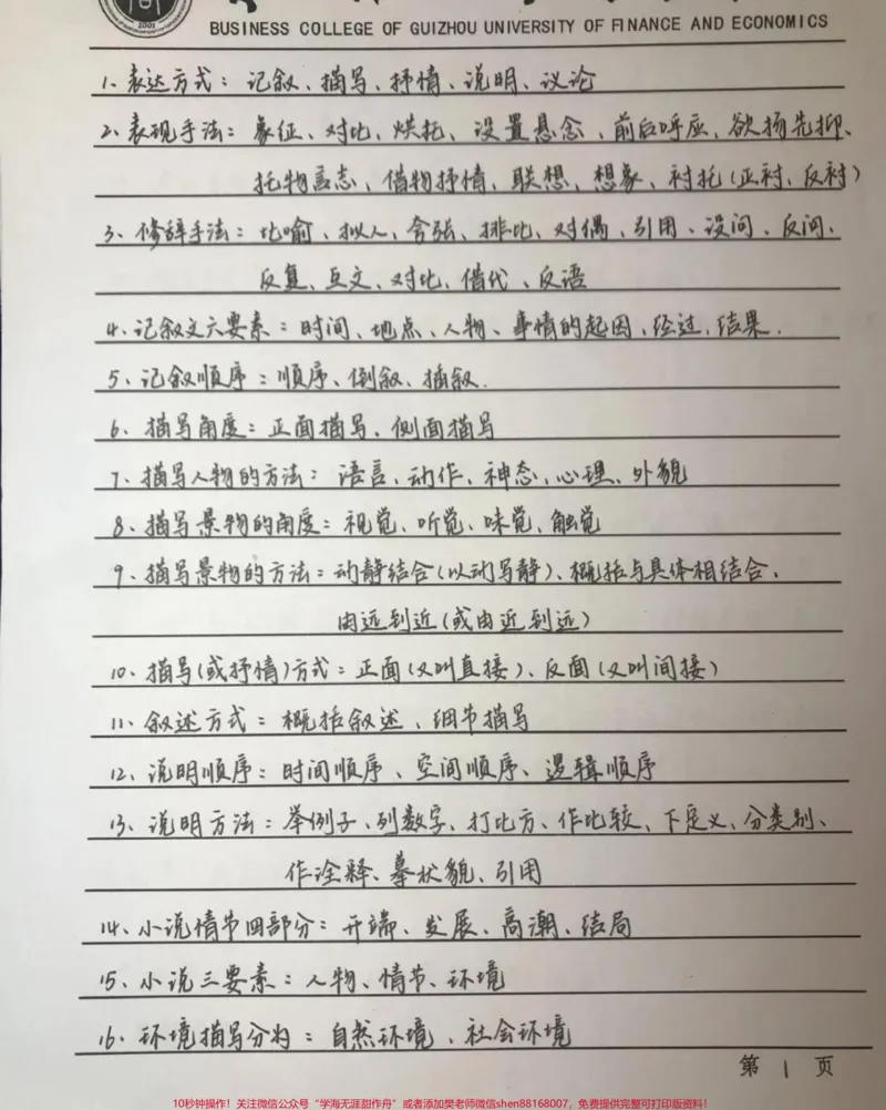 《背熟这些你的语文阅读理解就厉害了#语文#阅读理解#手写笔记#图文伙伴计划#qunju888.com图文来了_最新小学1-9年级各科+幼升小+综合类学习资源汇总包_初中一线老师整理版资源（全网独家）》第1页预览