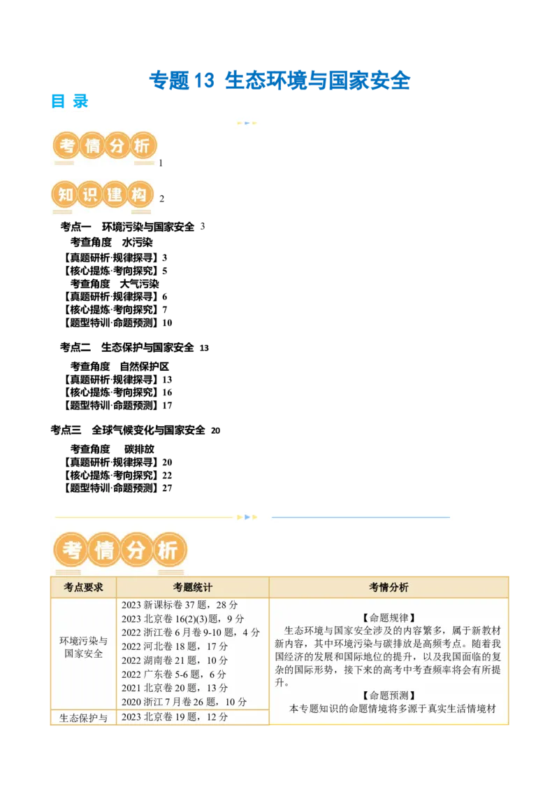 《专题13生态环境与国家安全（讲义）（原卷版）(1)_初高中资料库_高中资料库（转存避免链接过期失效）_高中地理》第1页预览
