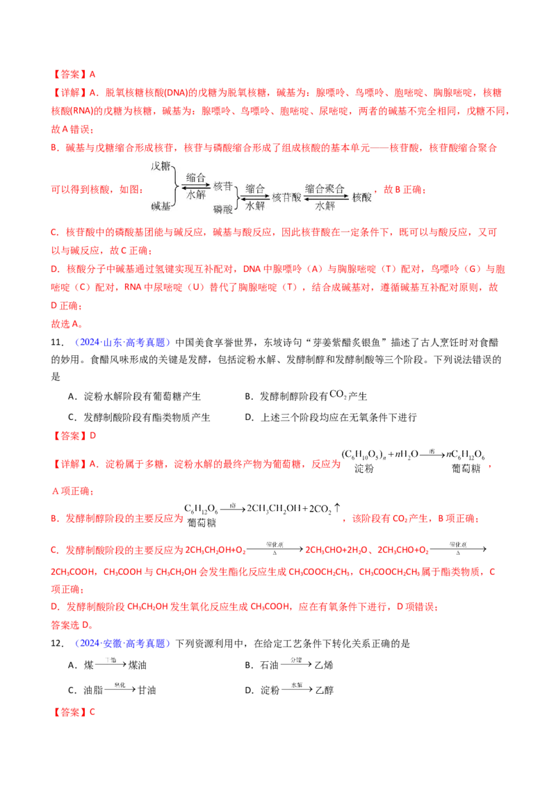 《专题46生物大分子合成高分子（教师版）_高考一二三轮复习_化学_2026年-化学高考专项复习_十年（2016-2025）高考化学真题分类汇编（全国通用）-G15》第6页预览