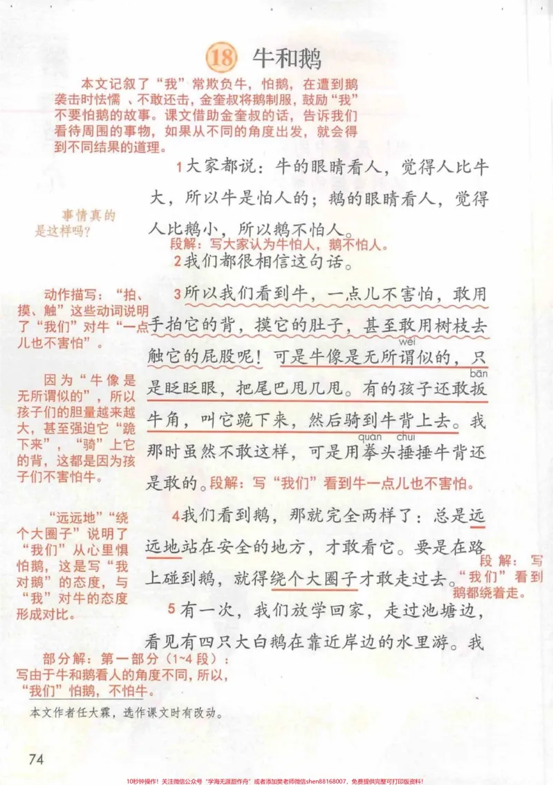 《四年级上册语文“牛和鹅”课文解析课文笔记。“牛和鹅”课本解析,有完整课本电子版。可打印#四年级语文上册#小学语文怎么学#课本笔记#语文笔记#四年级语文-副本》第1页预览