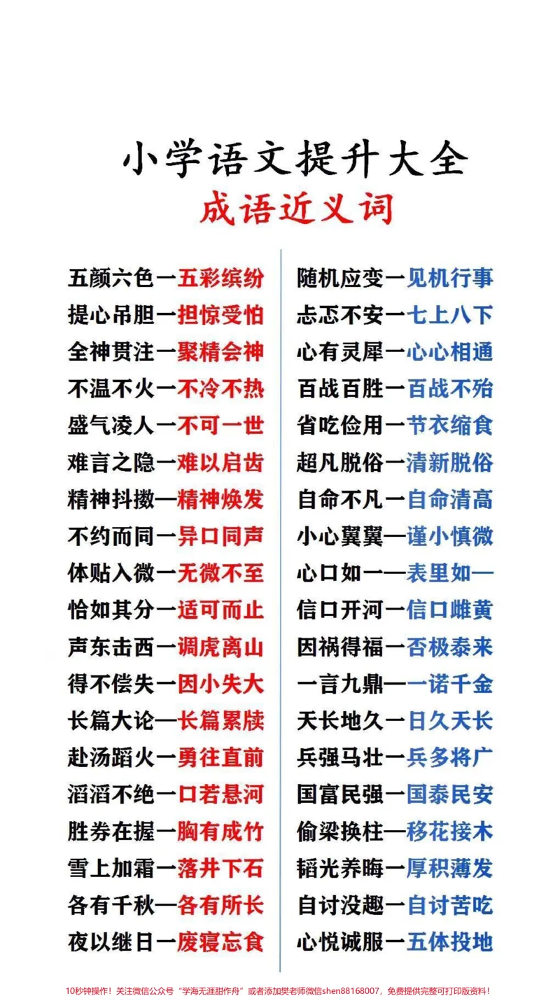 《成语近义词#必考考点#小学语文_最新小学1-9年级各科+幼升小+综合类学习资源汇总包_价值20万元!最新小学1-9年级各科+幼升小+综合类学习资源汇总包》第1页预览