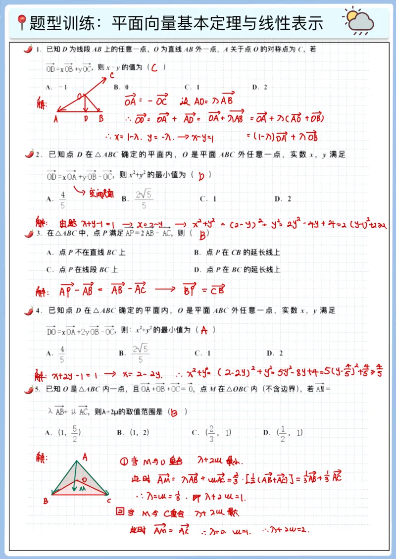 《高三冲刺笔记—平面向量04—平面向量基本定理与坐标表示_2026版高中《二三轮复习+冲刺复习》_猫老师冲刺笔记高考数学26年_10平面向量》第5页预览