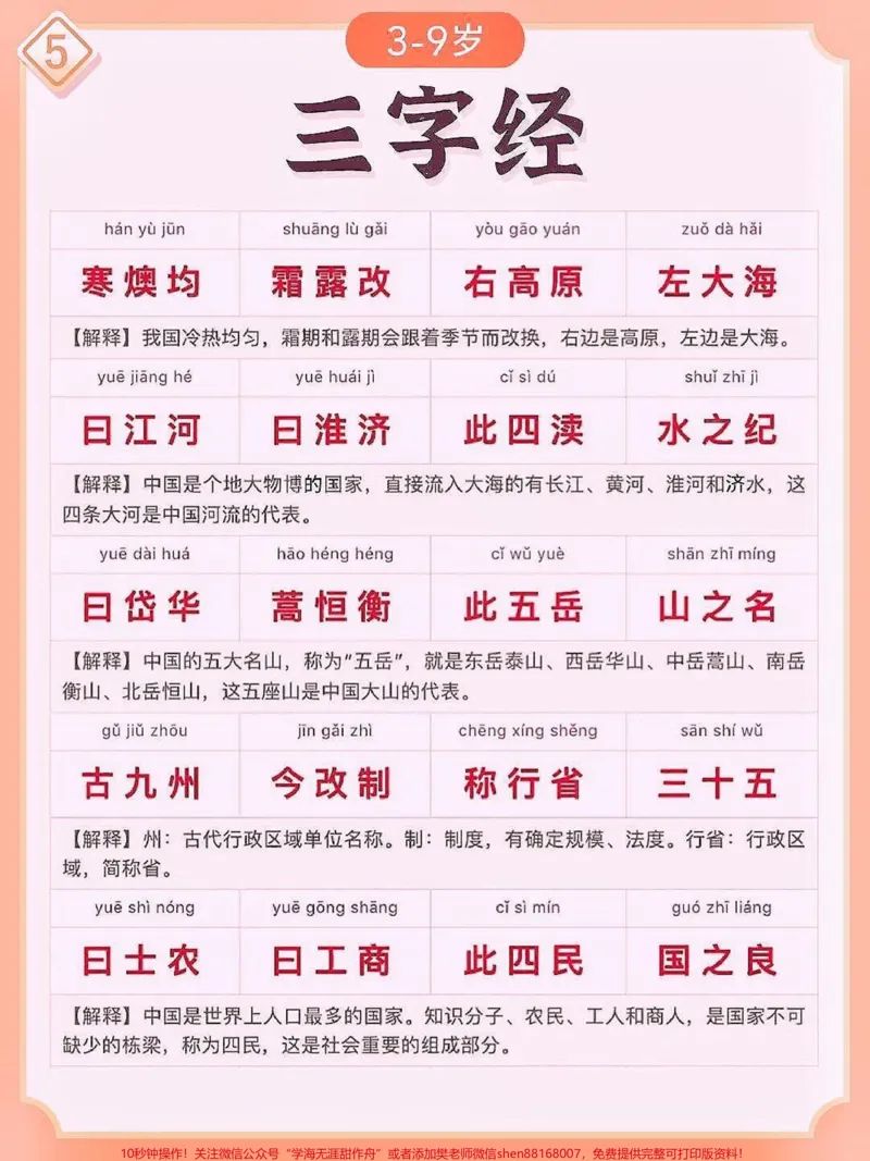 《国学启蒙孩子熟读三字经，可知千古事。国学启蒙读物，孩子熟读三字经,可知千古事贴心的拼音+注释版的三字经完整版来了，再也不用担心孩子读不懂了，给孩子收好！#三字经#幼儿国学启蒙#知识分享#家长收藏孩子受益#qunju888.com教育》第5页预览