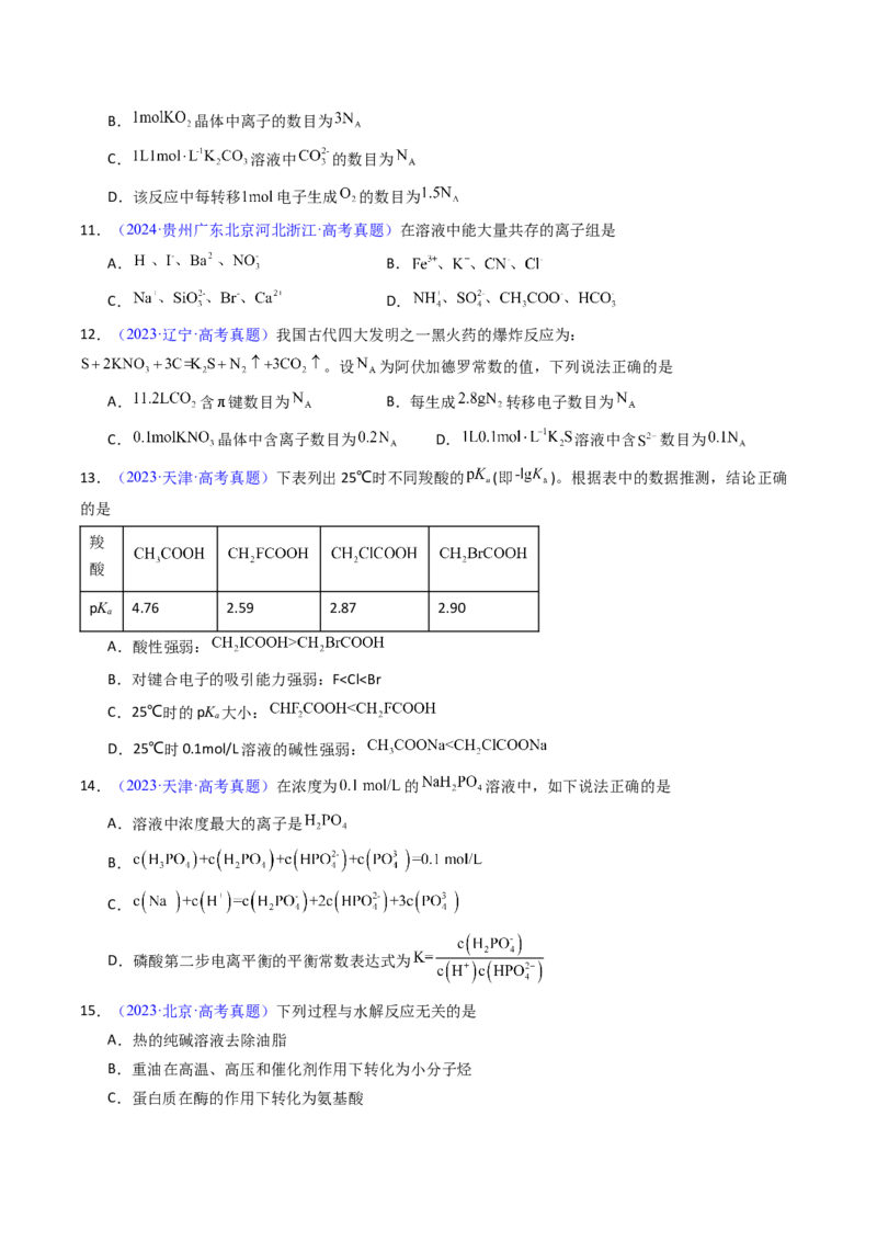 《专题36盐类的水解（原卷版）_高考一二三轮复习_化学_2026年-化学高考专项复习_十年（2016-2025）高考化学真题分类汇编（全国通用）-G15》第4页预览