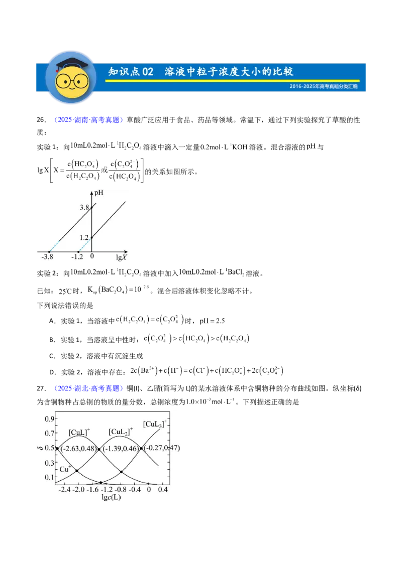 《专题36盐类的水解（原卷版）_高考一二三轮复习_化学_2026年-化学高考专项复习_十年（2016-2025）高考化学真题分类汇编（全国通用）-G15》第7页预览