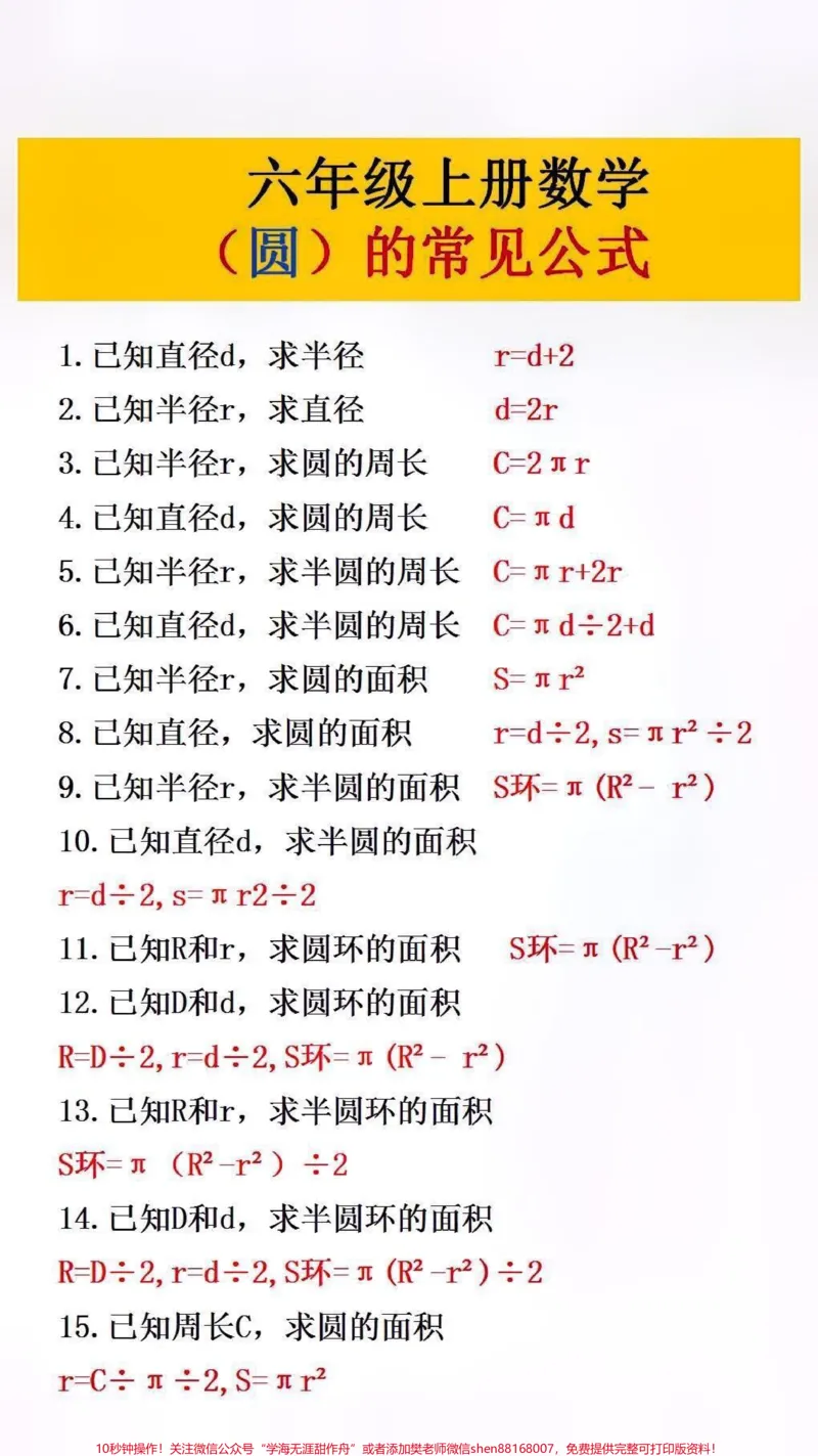 《常见数学公式#小学数学_最新小学1-9年级各科+幼升小+综合类学习资源汇总包_价值20万元！最新小学1-9年级各科+幼升小+综合类学习资源汇总包_综合类一线老师整理版资源（全网独家）》第1页预览