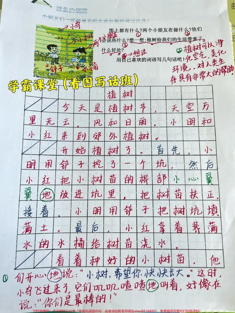 《看图写话这样学,开学作文小能手非你莫属。#一年级#二年级#看图写话#知识分享#家长收藏孩子受益_最新小学1-9年级各科+幼升小+综合类学习资源汇总包》第1页预览
