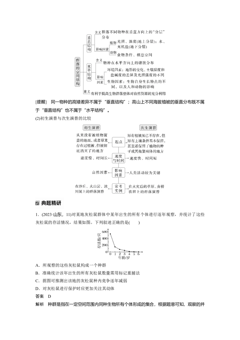 《第一部分 专题七 必备整合1 种群和群落(1)_2026版高中《二三轮复习+冲刺复习》_教师用书Word版文档_第一部分 专题复习》第4页预览