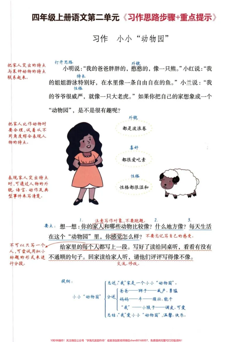 《四年级写作业容易丢分?老师教你写满分作文。汇集了四年级语文1-8单元习作思路步骤和重点技巧提示。怎么得满分作文技巧。打开思路。学会这8个单元写作文心里有杆秤!有完整电子版,可打印,1-8单元(共16页)#作文技巧#四年级语文上册#小学生作文技巧#小学作文写作方法指导#教你写作文-副本》第3页预览
