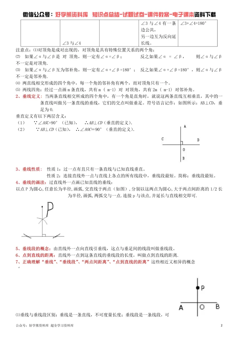 《冀教版七年级下册数学知识点总结_初高中资料库_初中资料库（转存避免链接过期失效）_初中数学》第2页预览