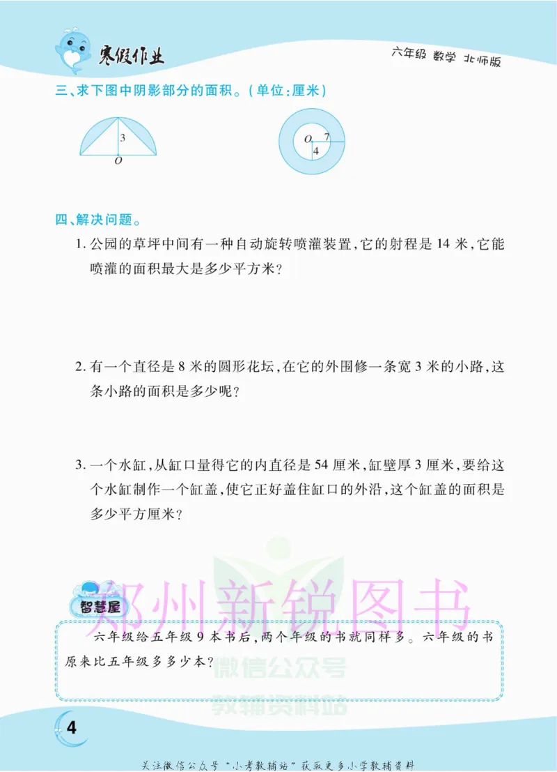 《豫新锐·寒假作业六年级数学北师版_07.小学语文、英语、数学专区_小学寒假教辅汇总_1~6年级豫新锐·寒假作业》第6页预览