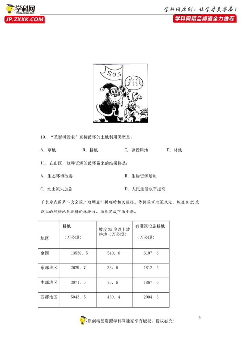 《3.2土地资源-2020-2021学年八年级地理上册课时同步练（人教版）_初高中资料库_初中资料库（转存避免链接过期失效）_初中地理》第4页预览