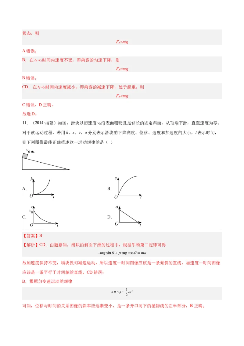 《专题10牛顿运动定律的图像（解析版）-十年（2014-2023）高考物理真题分项汇编（全国通用）_初高中资料库_高中资料库（转存避免链接过期失效）_高中物理》第10页预览