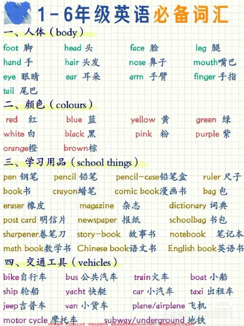 《小学英语必背单词汇总#小学英语单词_最新小学1-9年级各科+幼升小+综合类学习资源汇总包_价值20万元!最新小学1-9年级各科+幼升小+综合类学习资源汇总包》第1页预览
