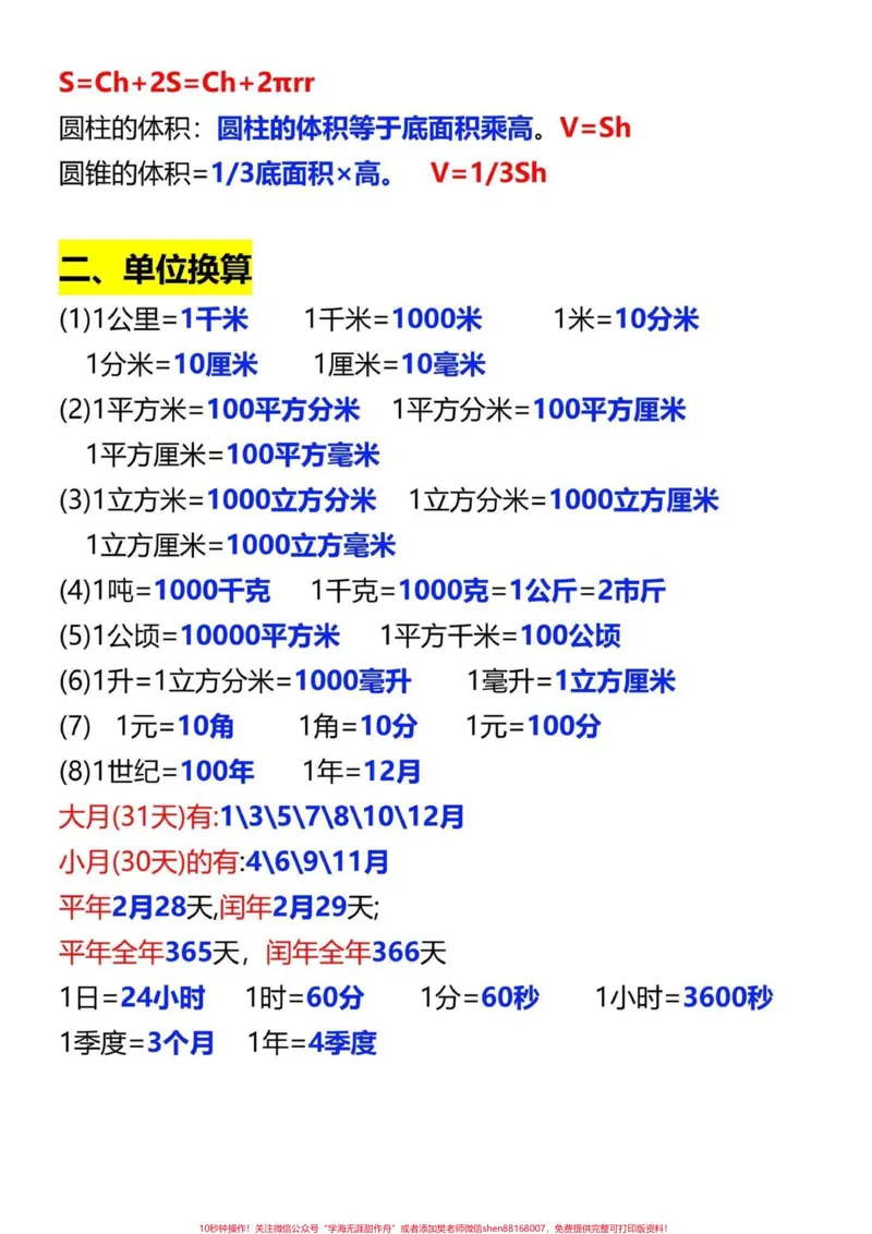 《六年级下册数学必背公式大全。#qunju888.com图文伙伴计划小升初数学公式必背,家长们得替孩子们保存起来,牢记公式,巩固基础知识,才是提分关键!#小升初#六年级下册数学#必背公式大全#必考考点》第3页预览