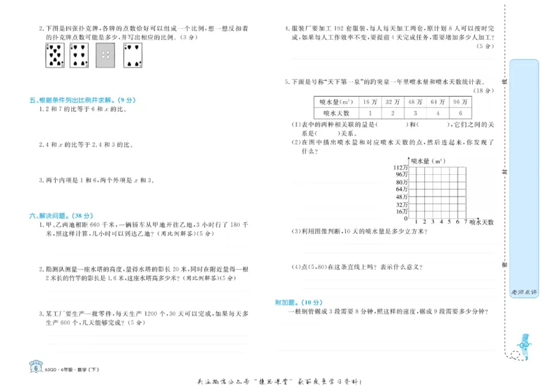 《黄冈名卷六年级下册数学青岛六三制_07.小学语文、英语、数学专区_1~6年级全册黄冈名卷_6年级黄冈名卷_下册数学》第9页预览