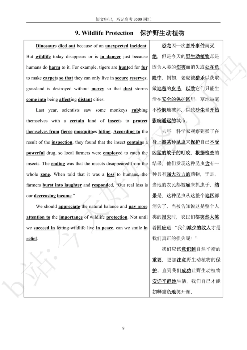 《40篇文章巧记高考3500词汇（精校版）_初高中资料库_高中资料库（转存避免链接过期失效）_高中英语》第9页预览