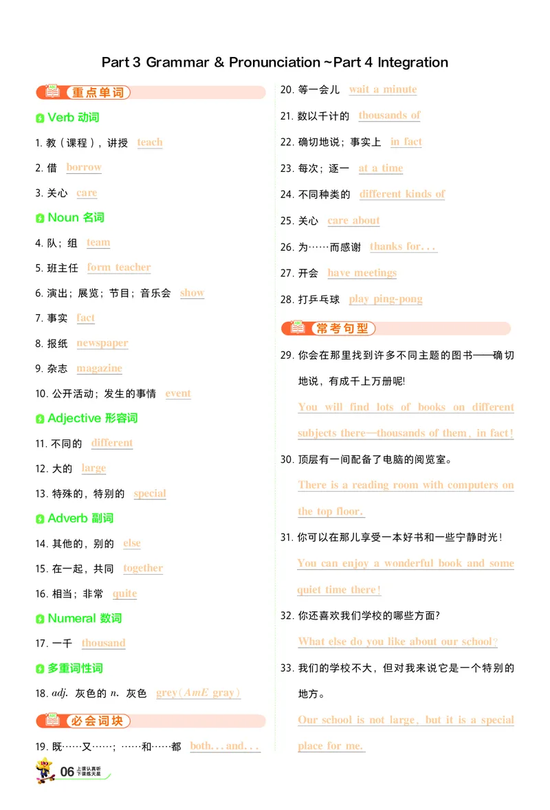 《背默本答案_2026秋初中教辅合集_2027一遍过_2027《天星教育•一遍过》7上英语（译林牛津版）》第6页预览