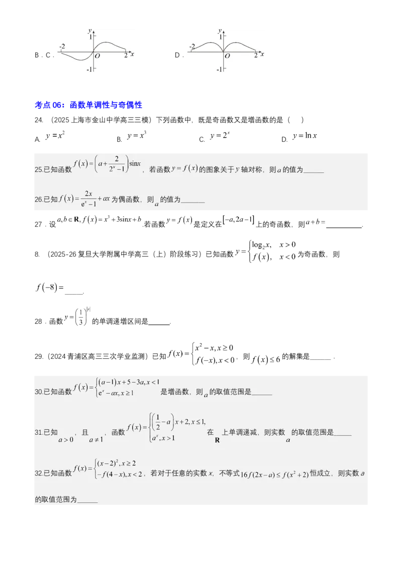 《专题09：函数（思维导图+10大考点精练+真题检验）（上海专用）原卷_高考一二三轮复习_数学_2026年-数学高考专项复习》第4页预览