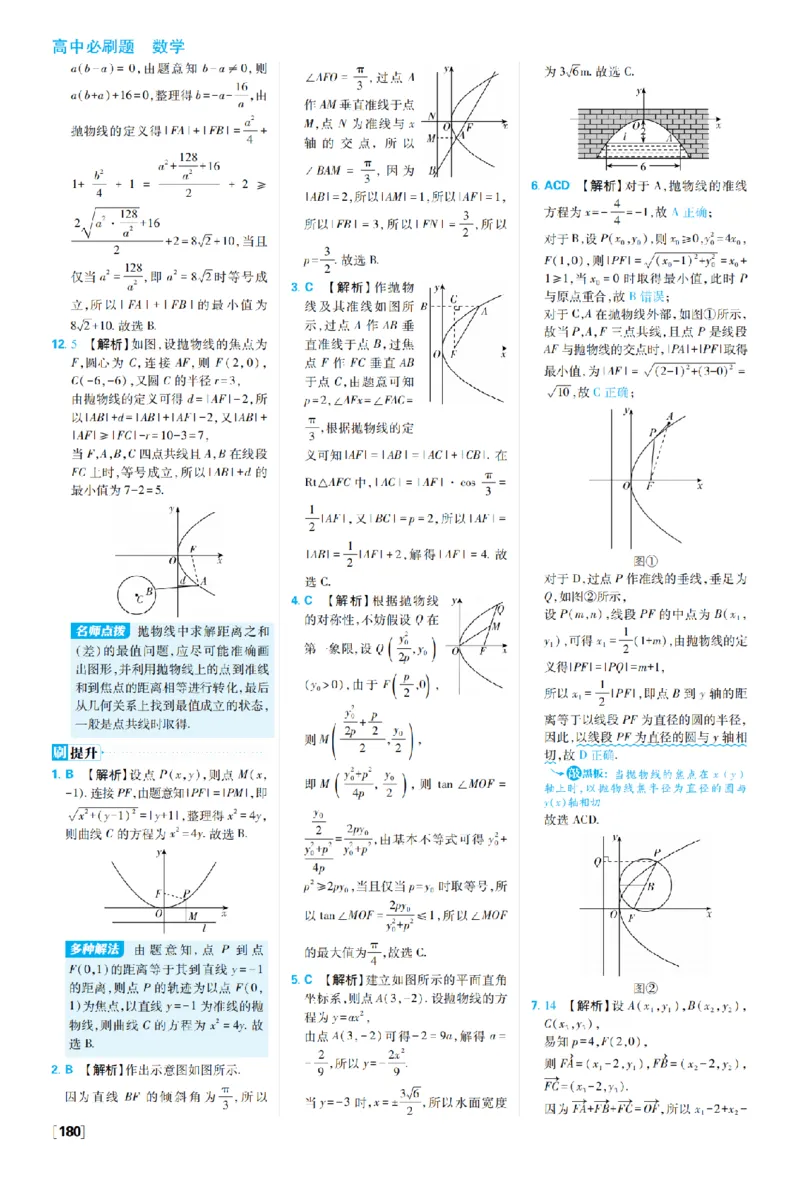 《第三章3.3抛物线——第三章高考强化_2027高中必刷题_必刷题2027_2027高一高二必刷题_数学_27数学选择性必修1人教A_数学选择性必修1_图书答案》第2页预览