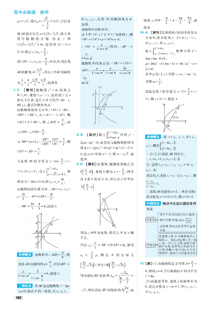 《第三章3.3抛物线——第三章高考强化_2027高中必刷题_必刷题2027_2027高一高二必刷题_数学_27数学选择性必修1人教A_数学选择性必修1_图书答案》第4页预览
