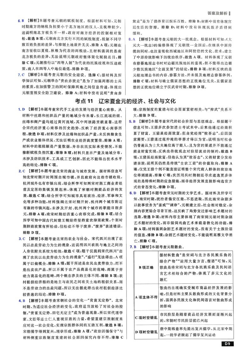 《答案解析_2027高中必刷题_必刷题2027_2027高一高二必刷题_高考必刷题_高中必刷题_2027版高中《必刷题600分考点700分考法》（全科）_27版历史》第10页预览