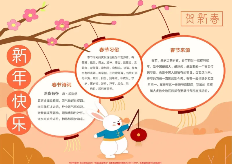 《兔年春节手抄报模板大全，需要的家长收藏保存下来#家长收藏孩子受益#每天学习一点点#教育#手抄报#学霸秘籍_最新小学1-9年级各科+幼升小+综合类学习资源汇总包》第5页预览