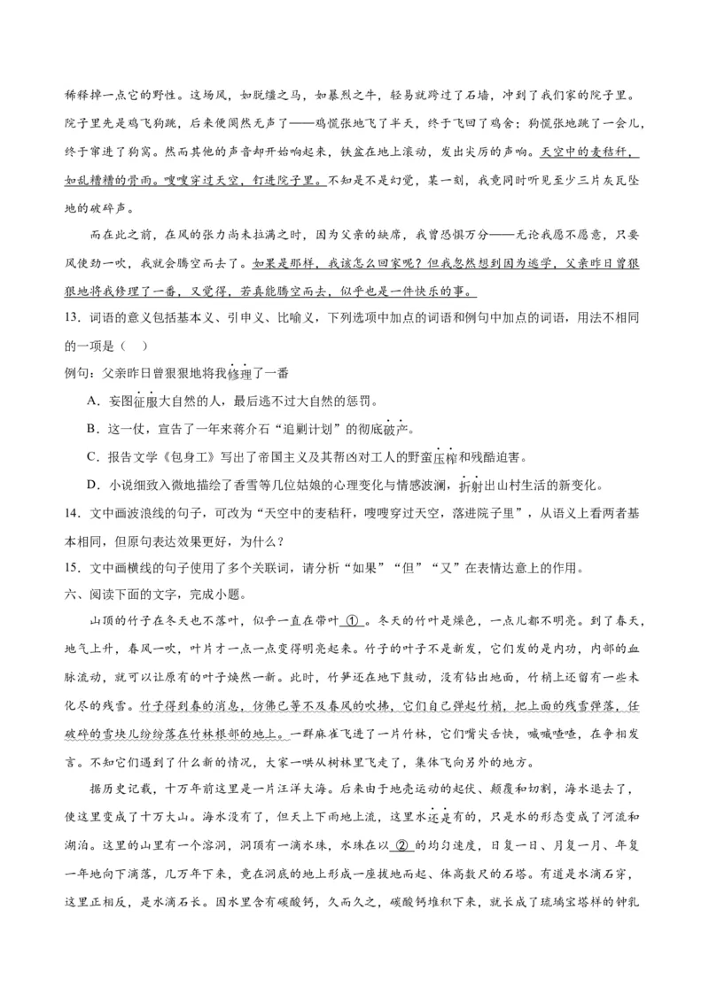 《09比较赏析句子（原卷版）_语文_二轮复习_2025年_2025年新高考语文二轮复习高频考点重难点强化训练卷_资料》第4页预览