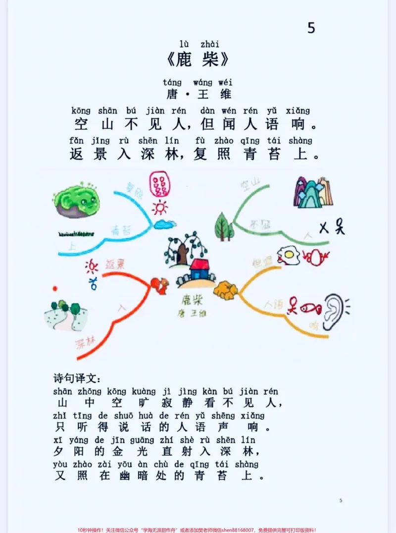 《小学生必背75首古诗注音思维导图版。小学生必背75首古诗,思维导图版,有完整电子版,可打印。#古诗思维导图#小学生#家长收藏孩子受益#小学必背古诗#一年级语文》第4页预览