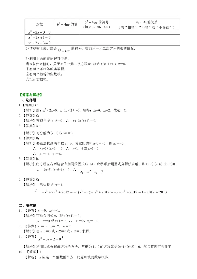 《391147一元二次方程的解法（三）--公式法，因式分解法—巩固练习（基础）_20190524133743_初高中资料库_初中资料库（转存避免链接过期失效）_初中数学》第2页预览