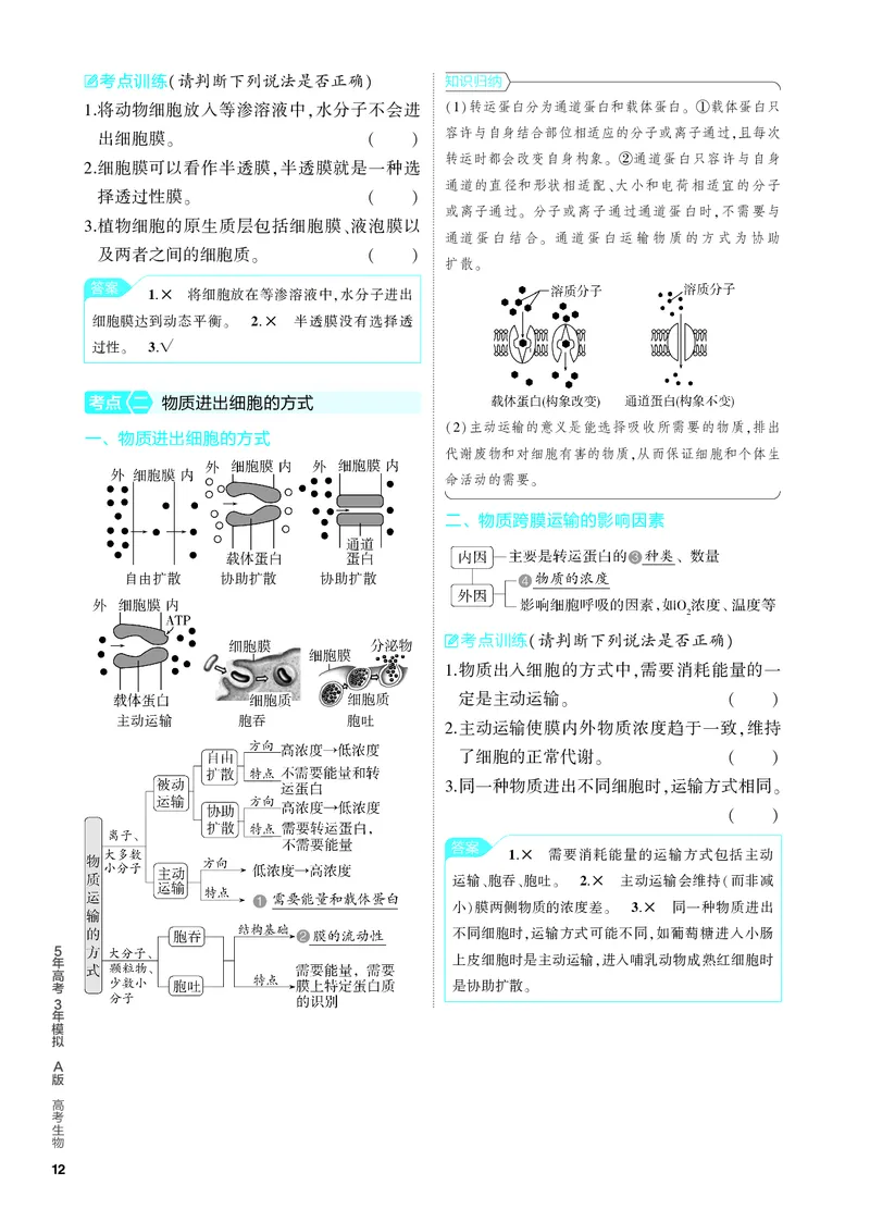 《2_03-专题三　细胞的物质输入和输出（教参电子书—知识讲解）_2024版教学资源包_2024版.新高考版生物.5·3A版_3_专题三细胞的物质输入和输出_4_PDF教参电子书》第2页预览