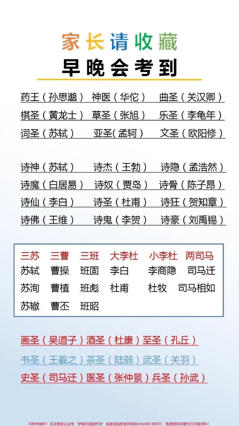 《小学生必备文学常识,收藏起来背一背吧#文学常识#小学语文_最新小学1-9年级各科+幼升小+综合类学习资源汇总包_价值20万元!最新小学1-9年级各科+幼升小+综合类学习资源汇总包》第1页预览