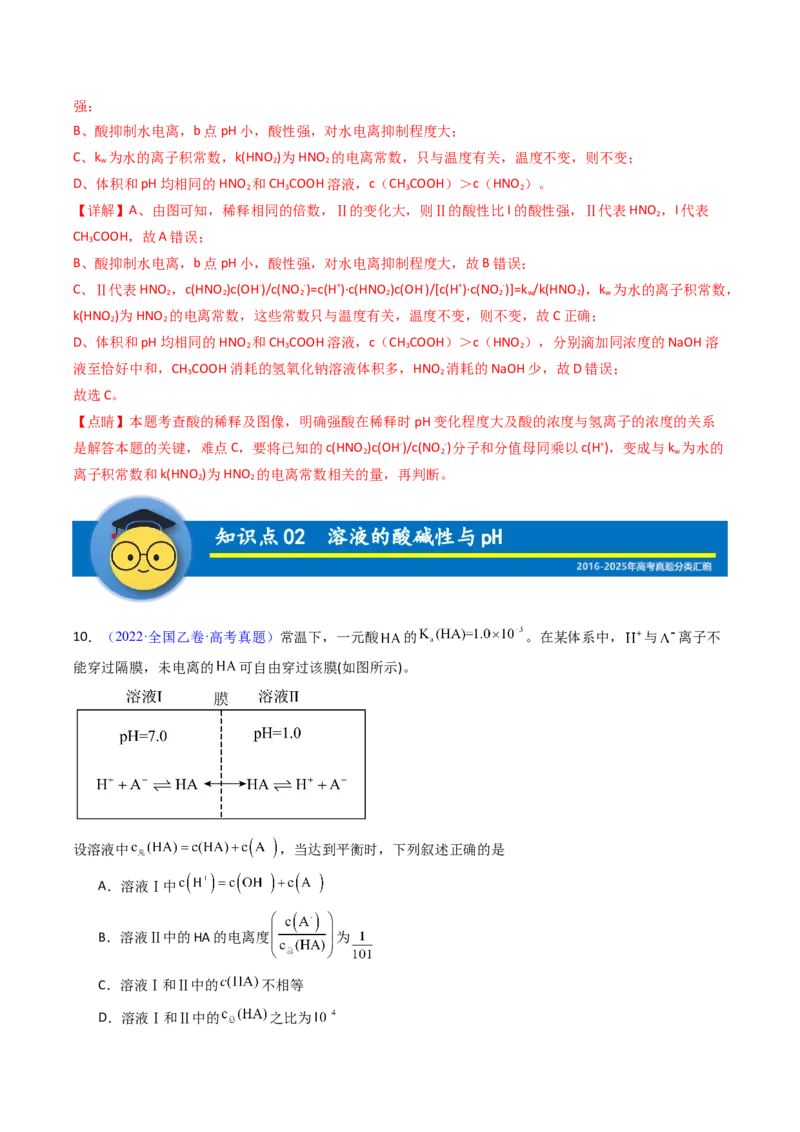 《专题35水的电离和溶液的酸碱性（解析版）_高考一二三轮复习_化学_2026年-化学高考专项复习_十年（2016-2025）高考化学真题分类汇编（全国通用）-G15》第9页预览