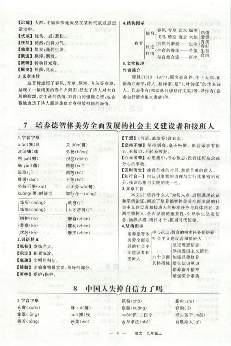 《背记手册_2026秋初中教辅合集_2027《立体学习法•四清导航》9上语文（人教）》第6页预览