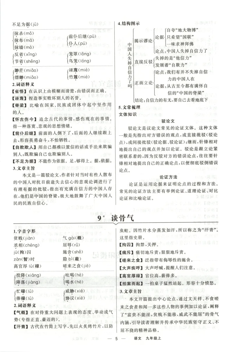 《背记手册_2026秋初中教辅合集_2027《立体学习法•四清导航》9上语文（人教）》第7页预览
