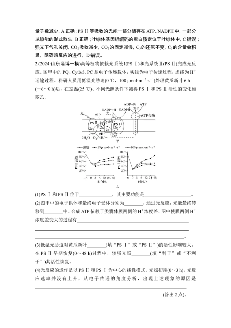 《课时4环境胁迫对光合作用的影响及细胞代谢与生产实践(1)_2026版高中《二三轮复习+冲刺复习》_另附1套Word版题库_第一篇　大概念专题突破_大概念二细胞的生存需要能量和营养物质》第4页预览