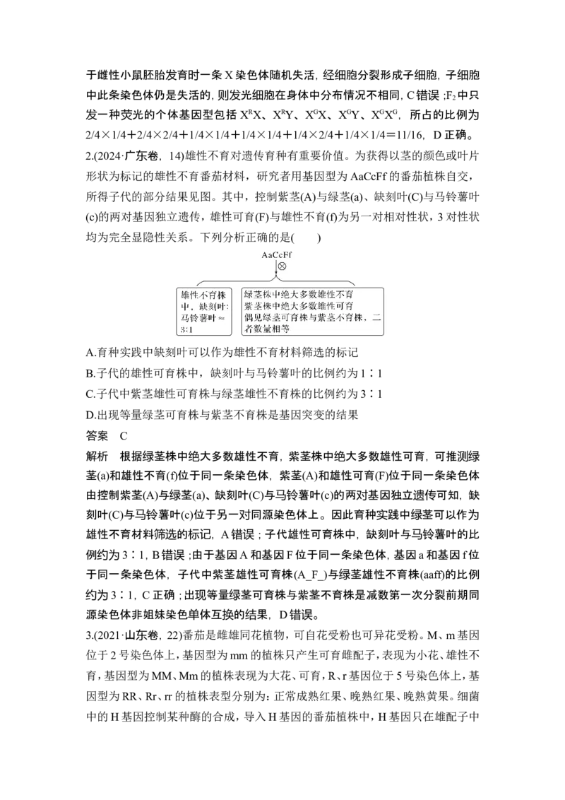 《课时2电泳图谱、“剂量补偿效应”_2026版高中《二三轮复习+冲刺复习》_另附1套Word版题库_第一篇　大概念专题突破_大概念四基因的分离和重组产生多种多样的基因组合》第7页预览