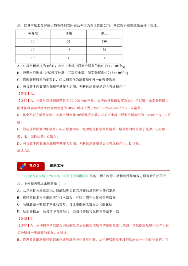 《专题10生物技术与工程（5大考点）（教师版）(1)_高考一二三轮复习_生物_2027年高考生物专项_2026年高考生物二模试题分类汇编（黑吉辽蒙专用）-G295_2026版》第9页预览
